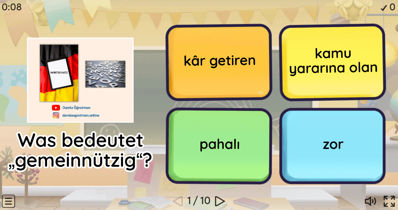 Almanca B2 Kelime Testi